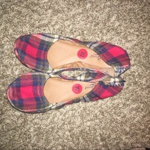 NWOT Lucky Brand Plaid Flats sz10